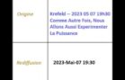 2023/05/28 “La Pentecôte” – Zurich / Krefeld Broadcast French