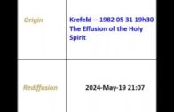 2024/05/19 1982-05-31 “The Effusion of the Holy Spirit” – Krefeld Broadcast English
