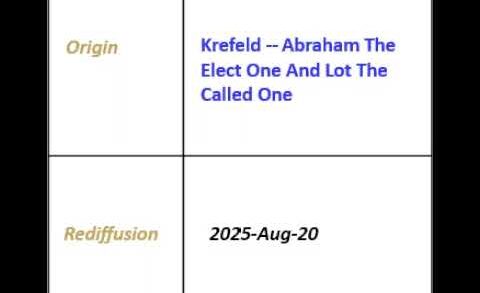 2025/08/20 1987-04-05 “Krefeld — Abraham The Elect One And Lot The Called One” – Krefeld Broadcast English